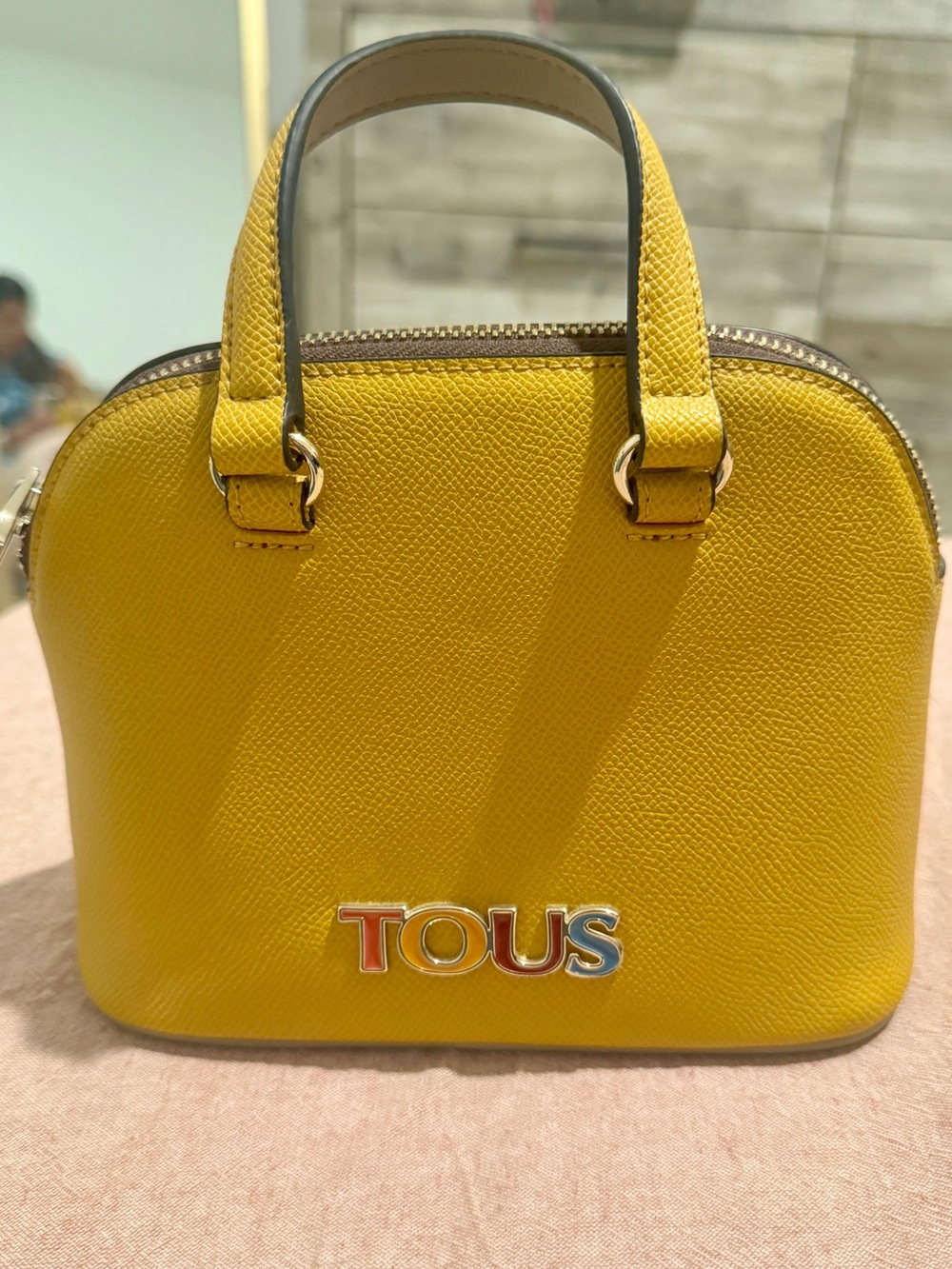 TOUS Yellow Mini Dome Leather Satchel